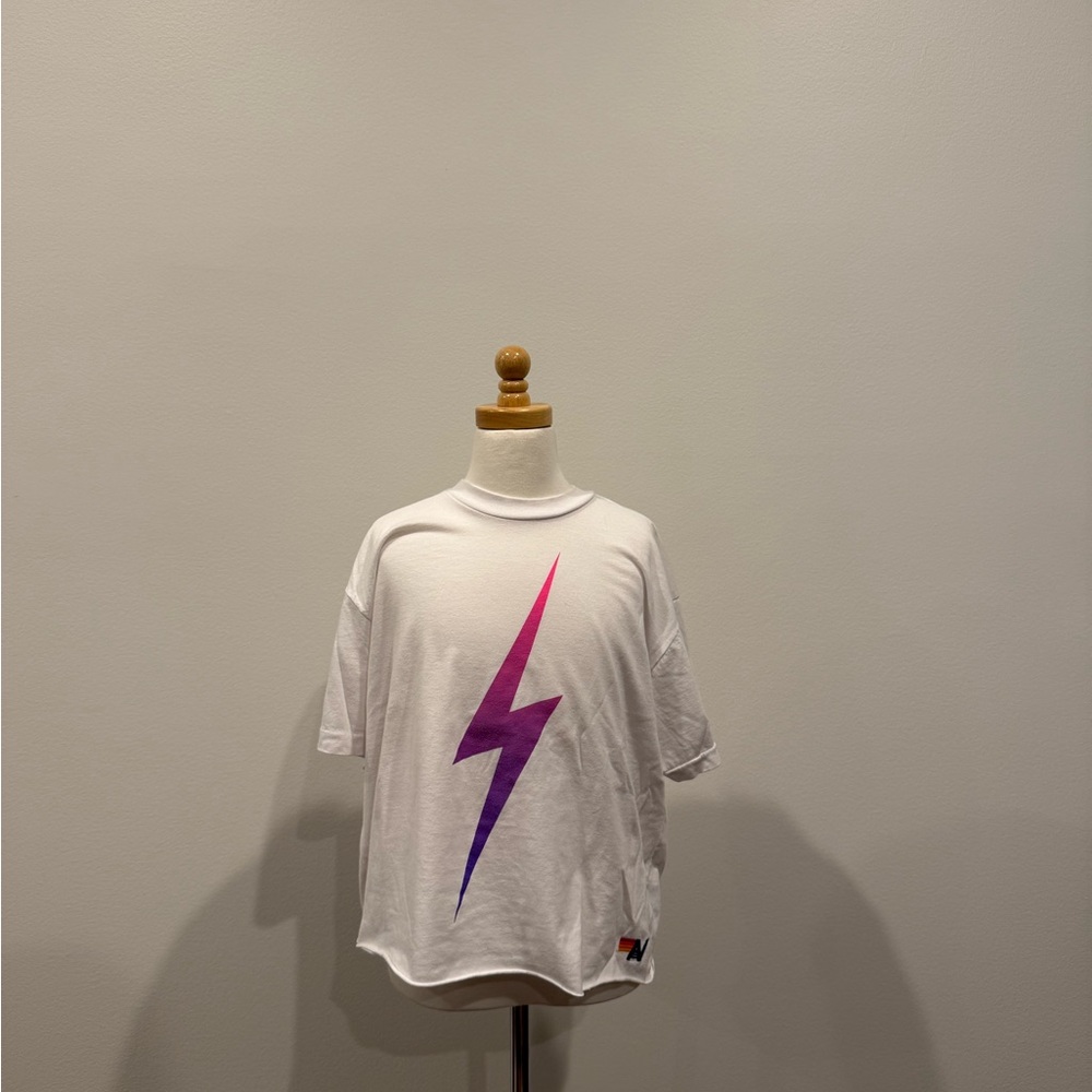 White Lightning Bolt Aviator Nation T-Shirt